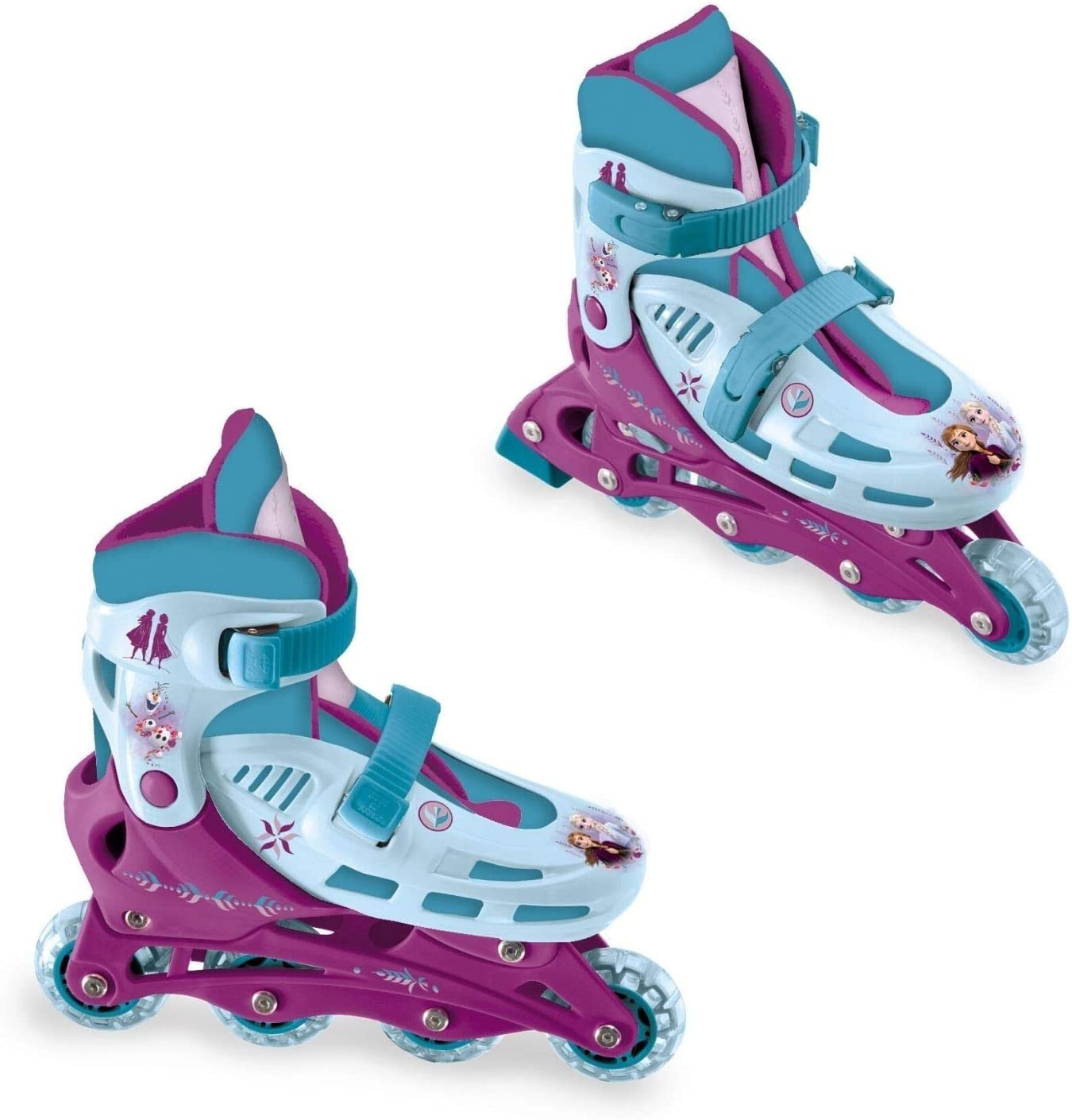 Mondo Toys - Design Frozen II In Line Skates - pattini in linea regolabili - Ruote PVC - roller bambino / bambina - Size M / mis. 33/36 - 28314
