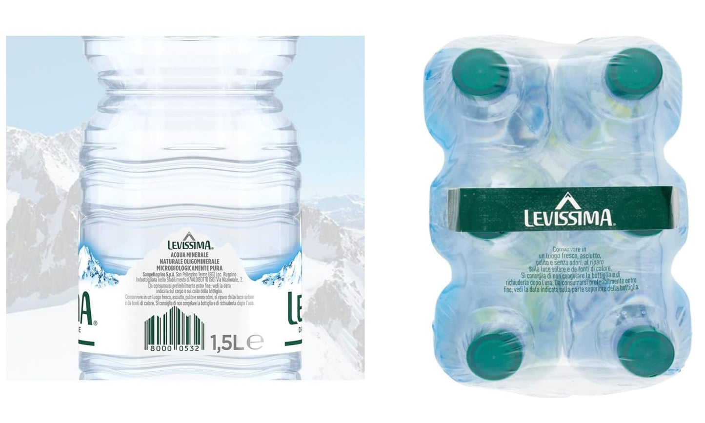 CG94 - Confezione Acqua Levissima naturale 12 x1,5L Bottiglia - (BOX 12 Bottiglie)