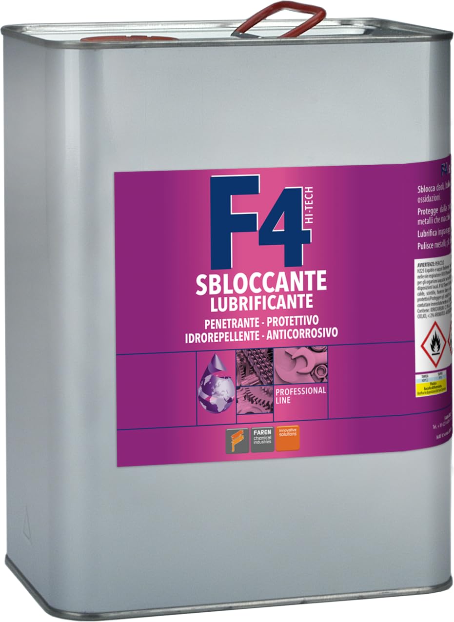 Faren F4, Sbloccante Lubrificante Multifunzione Spray,Penetrante, Idrorepelle, Anticorrosivo,ideale per bulloni, serrature,meccanismi da ruggine, ingranaggi etc., 400ml