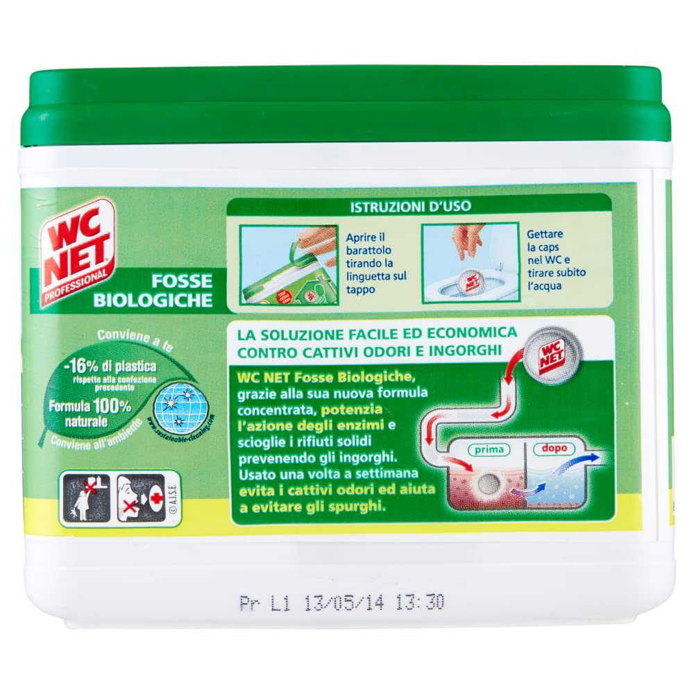 Wc Net Professional - Fosse Biologiche, Capsule Idrosolubili per WC, Scioglie gli Ingorghi, 20 Caps x 5 Pezzi