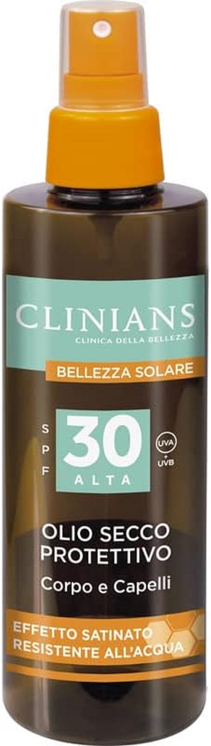 Clinians Solare Olio Secco Protettivo Corpo e Capelli SPF 30 Alta, 150 ml
