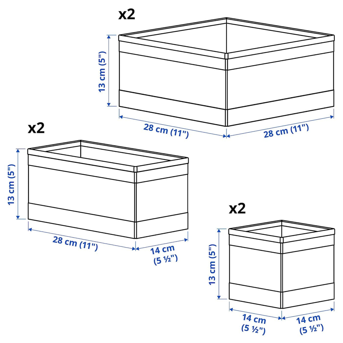 Ikea SKUBB - Set di 6 scatole, colore: Grigio scuro