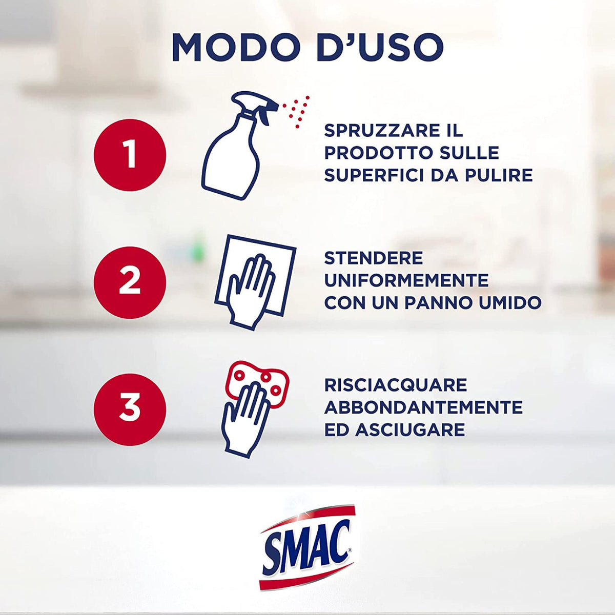 Smac - Brilla Acciaio, Detergente Spray, Azione Anticalcare e Lucidante, con Barriera Protettiva, 520 ml x 4 Pezzi