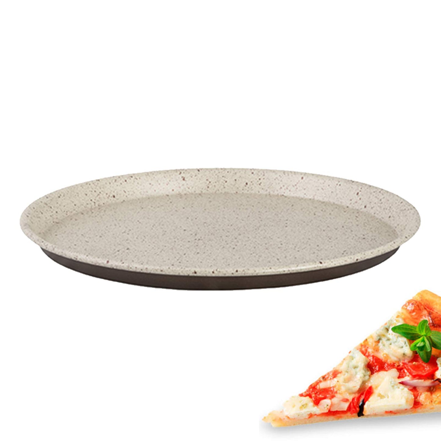 Pentalux - TEGLIA Tonda Antiaderente per Pizza Rustic Line 32 CM