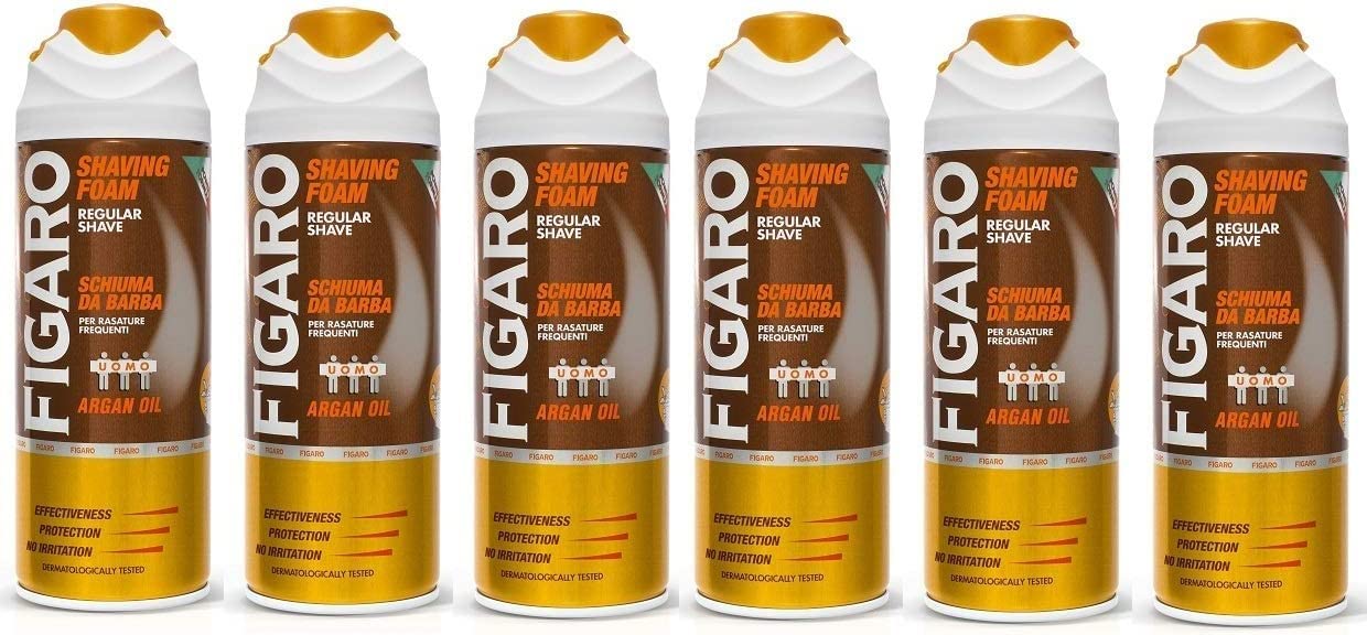 ro - 6 x schiuma da barba con olio di argan Shaving Foam Cream, 400 ml