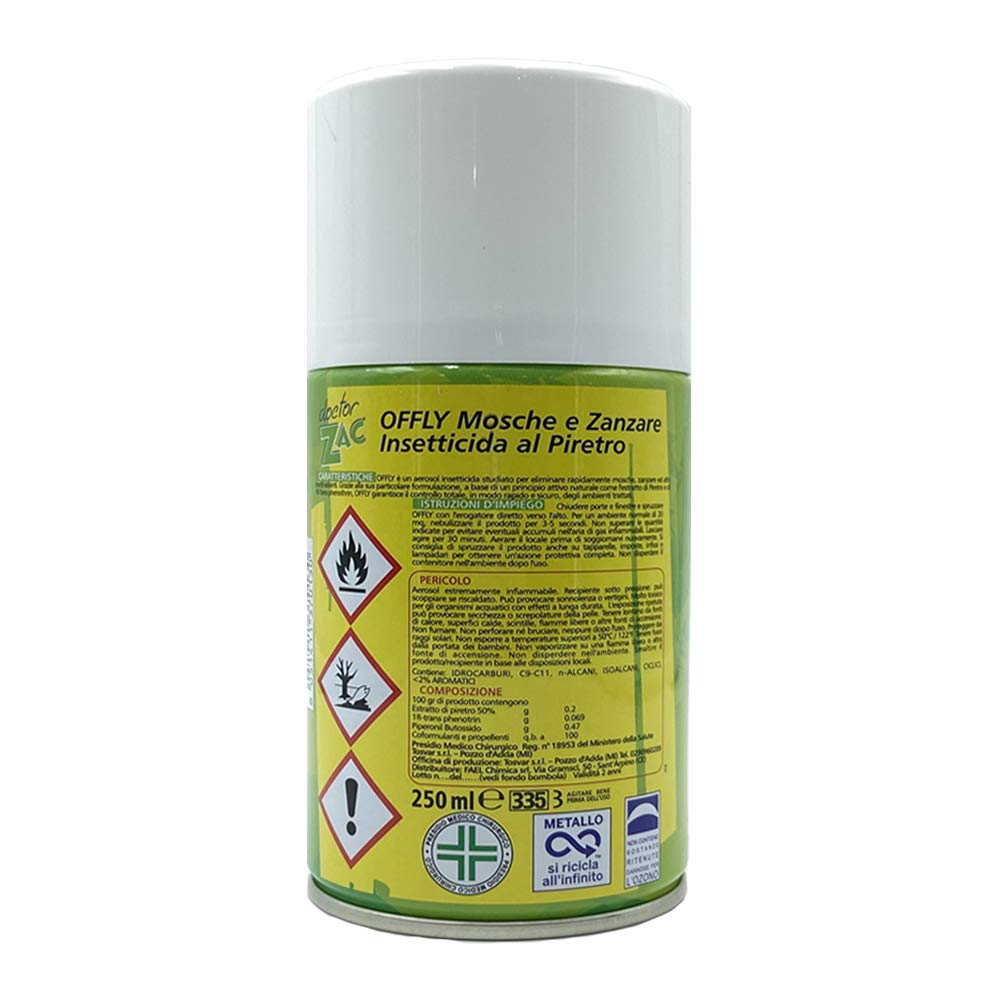 Doctor Zac Offly Insetticida Repellente Insetti Zanzare Al Piretro 250ml