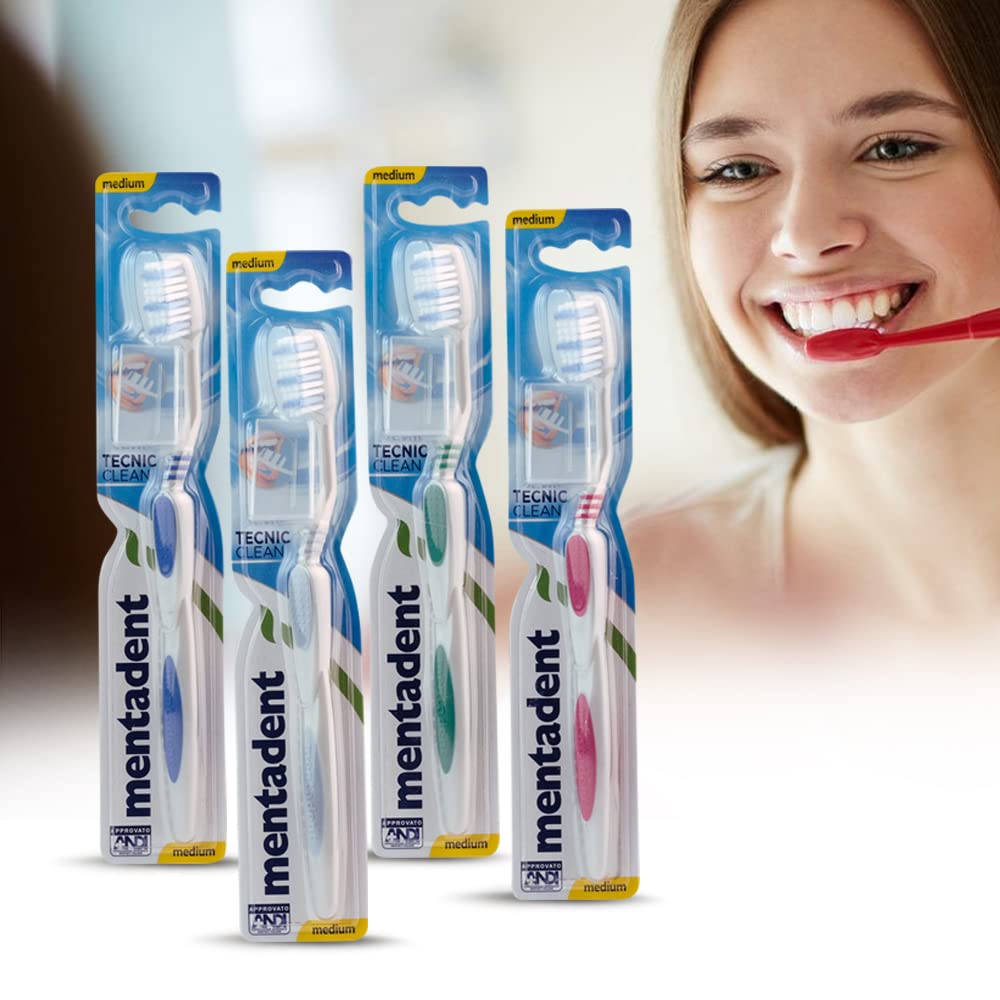 12 x MENTADENT Spazzolino Denti Tecnic Clean Medio