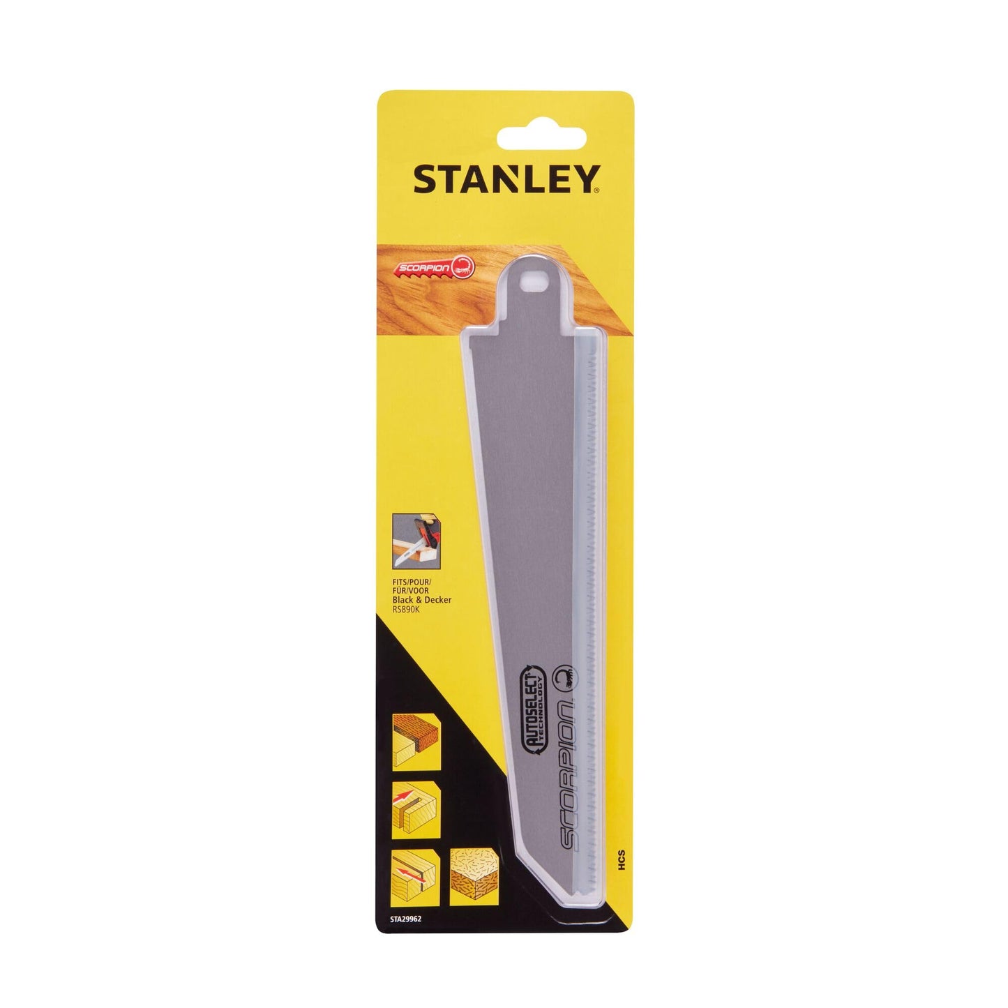 STANLEY, Lama per tagli diritti e rapidi su legno,plastica e materiali simili (RS890). STA29962-XJ