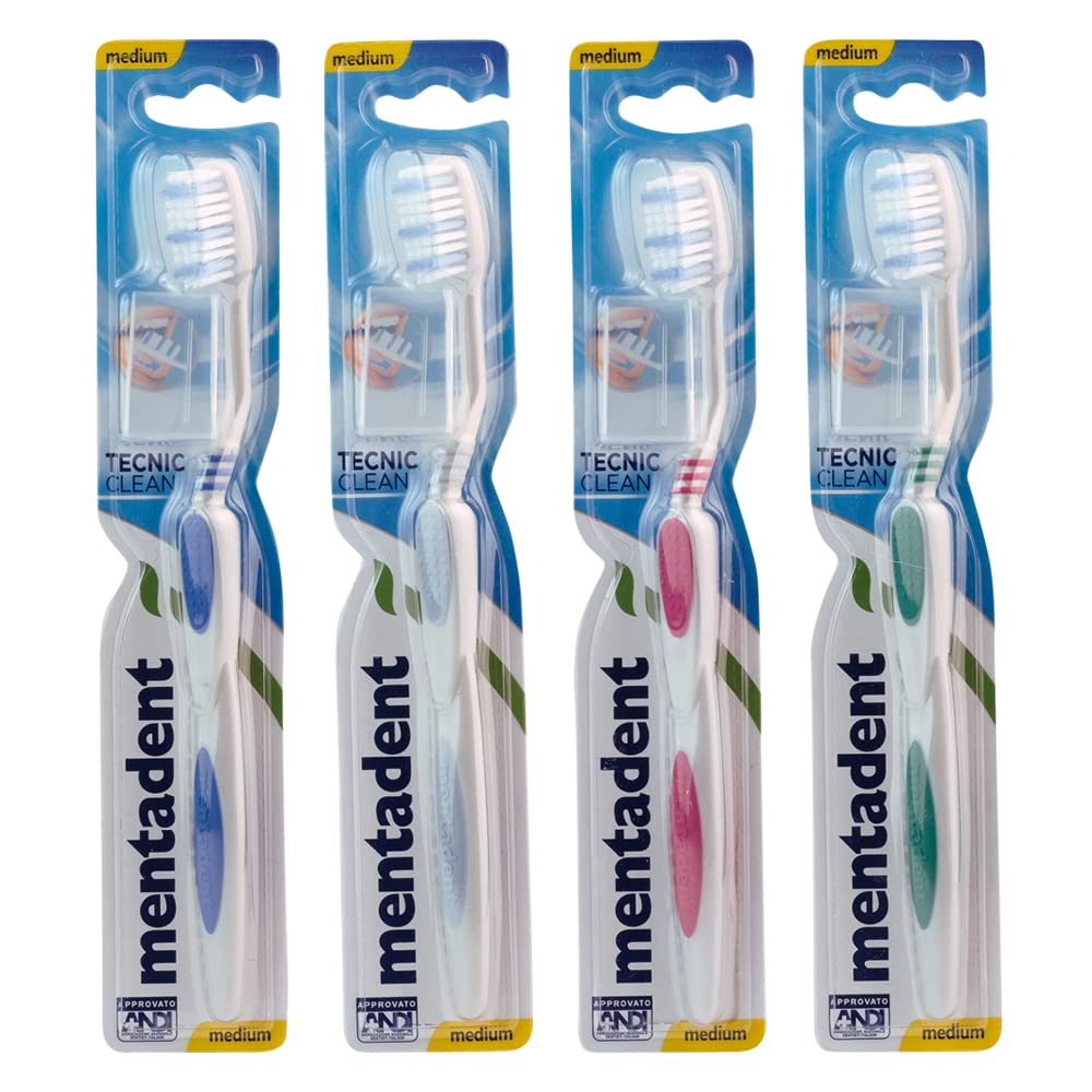 12 x MENTADENT Spazzolino Denti Tecnic Clean Medio