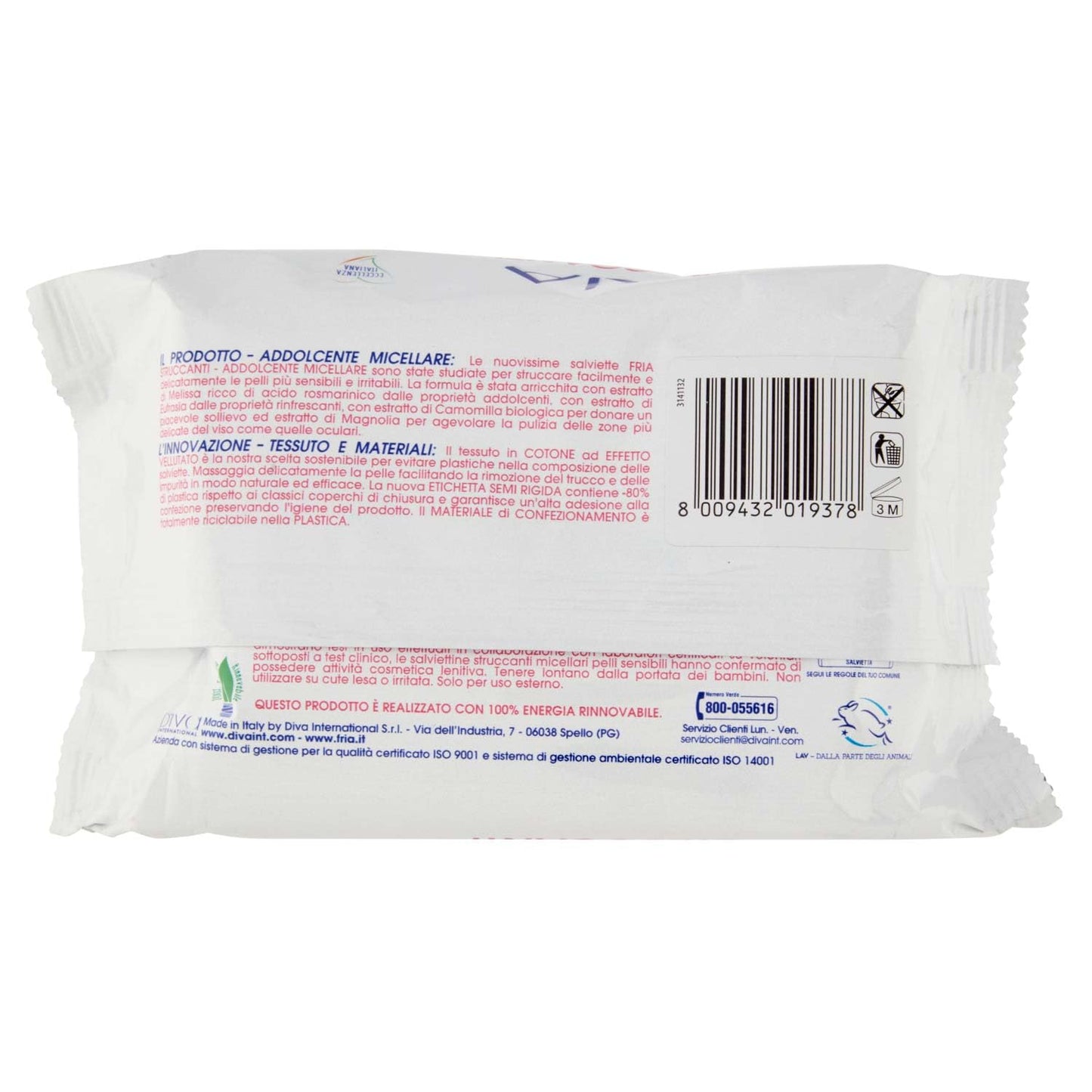 FRIA Salviette Struccanti acqua micellare - 1 Pezzo