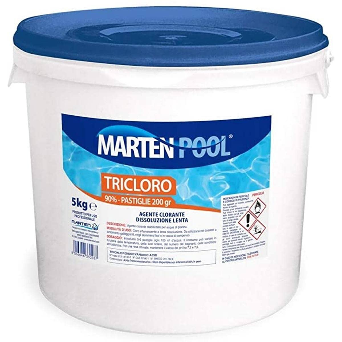 TRICLORO IN PASTIGLIE A LENTO DISSOLVIMENTO Kg. 5 - pastiglie da 200 grammi