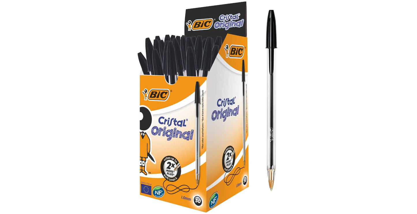 837363 Bic Cristal 837363 - Penna a sfera media, colore: Nero