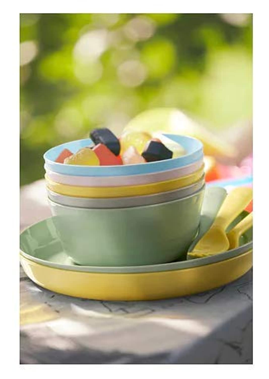 Ikea Piatti in plastica, adatti al microonde, confezione da 12, multicolore
