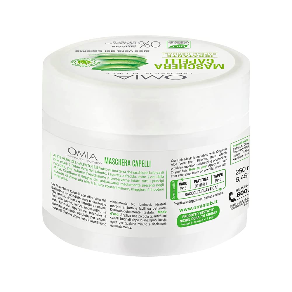 OMIA Maschera Capelli Erbor.Aloe Vera Eco Biologico 250 Ml