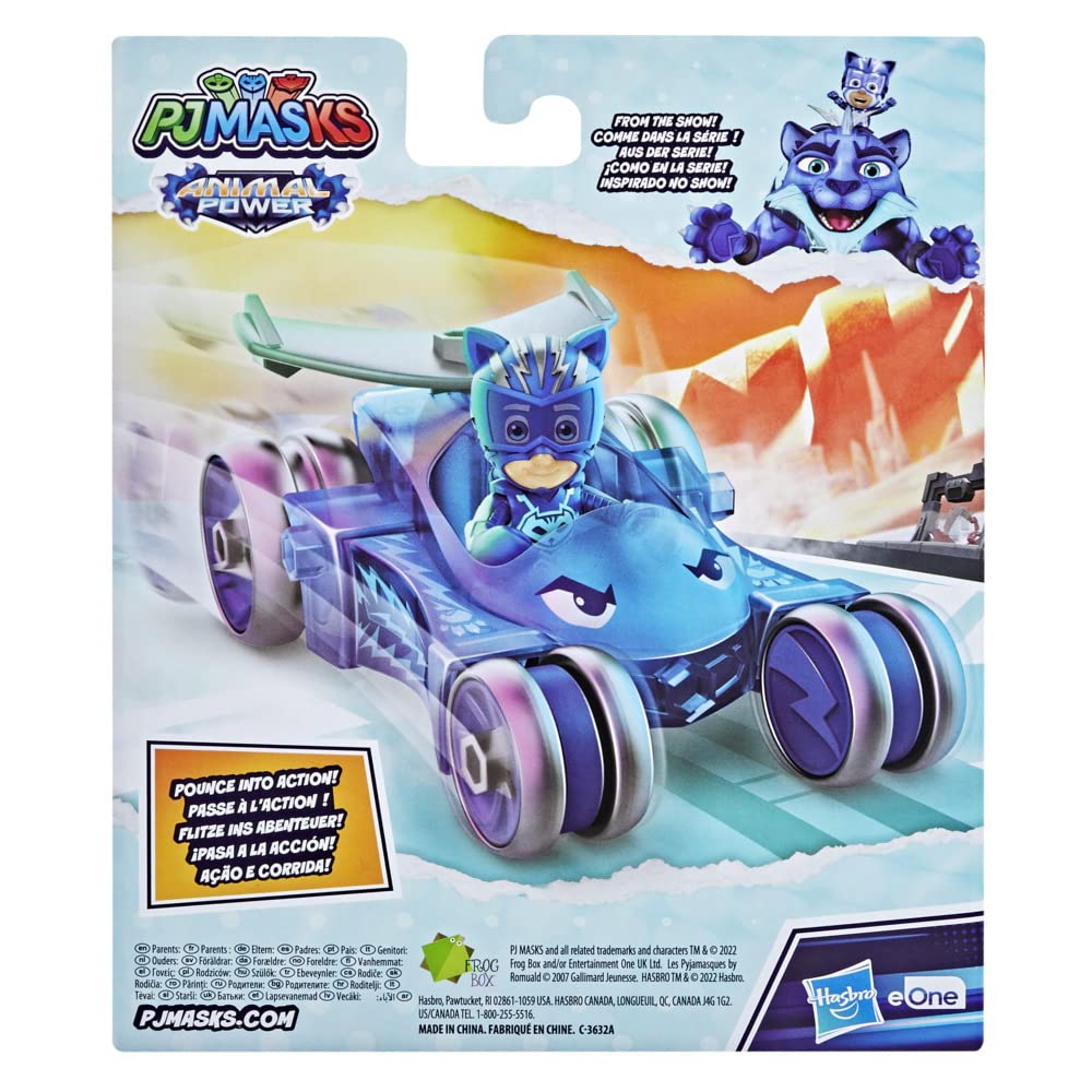 PJ Masks Yoyo Animale Power, Gatto-Bolide, Veicolo e Personaggio articolato, Giocattolo prescolare per Bambini a partire dai 3 anni F5337, Multicolore