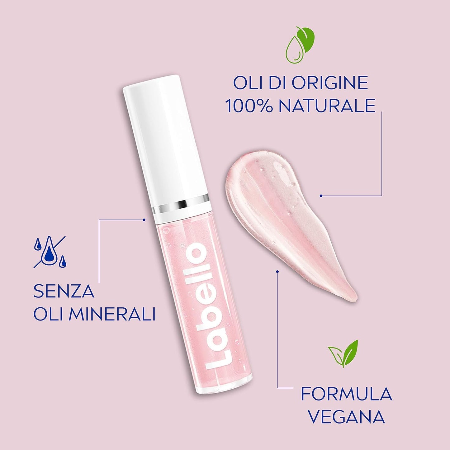 Labello Lip Oil Effetto Glossy – Glossy Shine 5.5 ml, Lucidalabbra volumizzante e idratante, Olio labbra con oli di origine 100% naturale, Lip gloss per labbra morbide e luminose