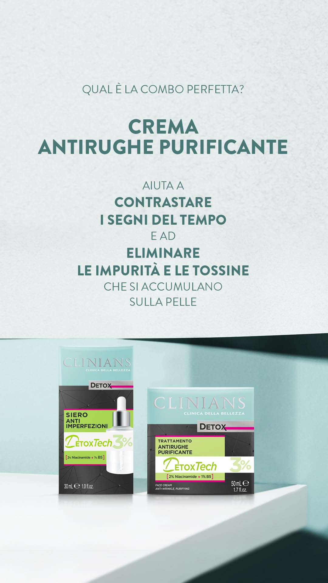 CLINIANS | Sublime Beauty Trattamento Tono e Compattezza, con IDEALIFT ed ELASTINA, Made in Italy, 50 ml