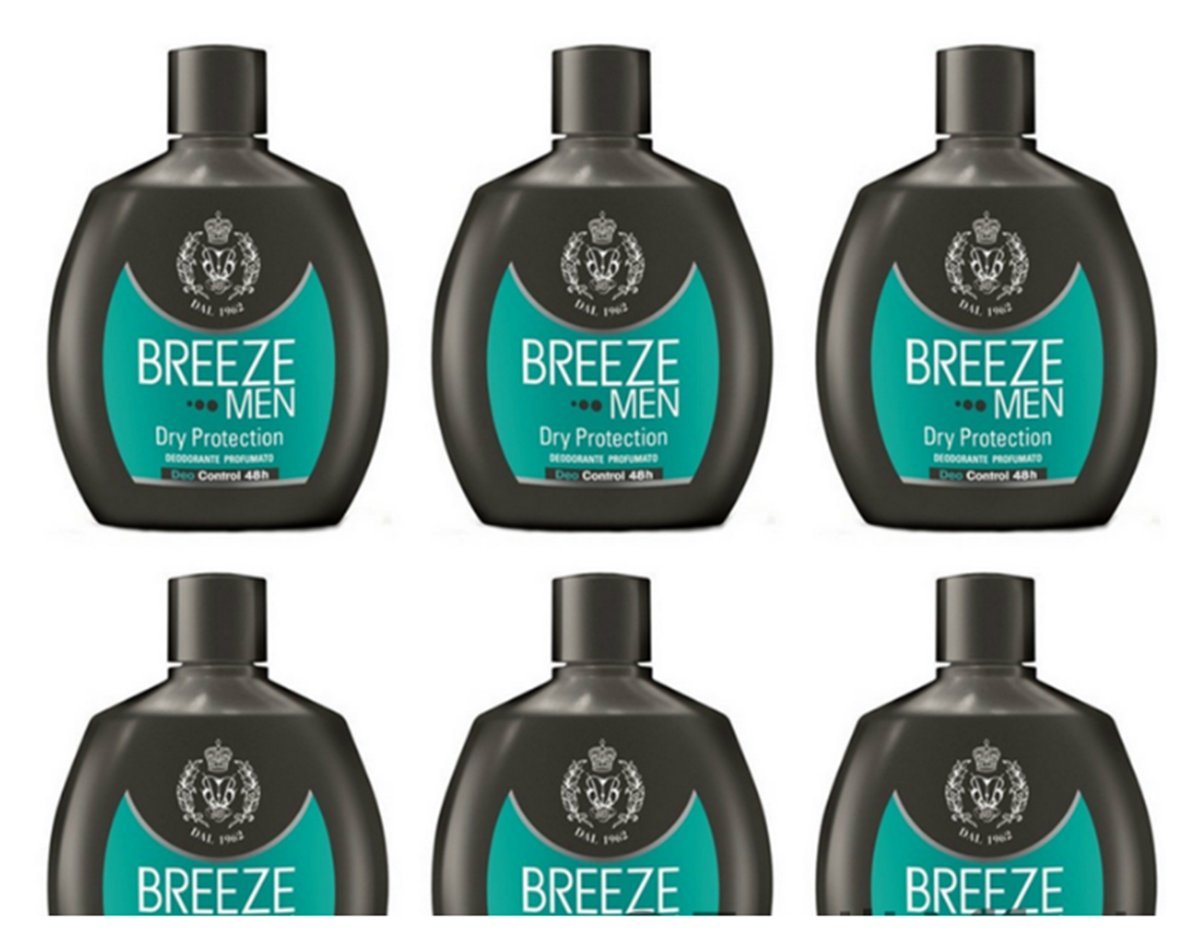 6 Deodoranti Breeze Men Dry Protection Deodorante corpo per uomo no gas Deo 48h