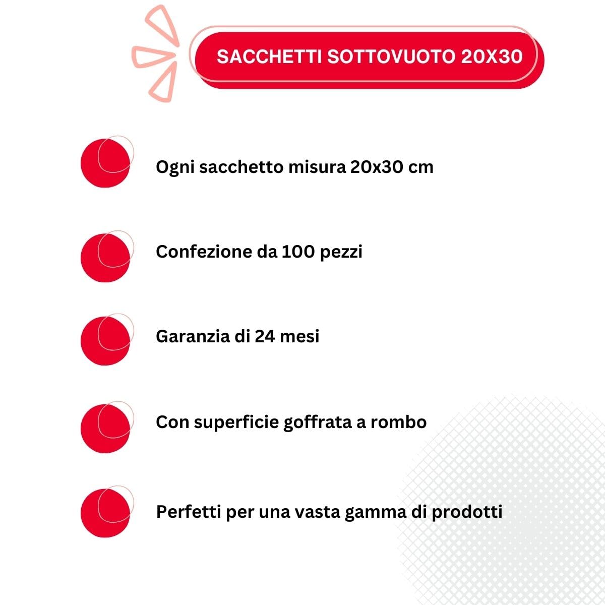 Sacchetti Pretagliati Goffratura A Rombo 20 X 30 - Confezione 100 Pezzi