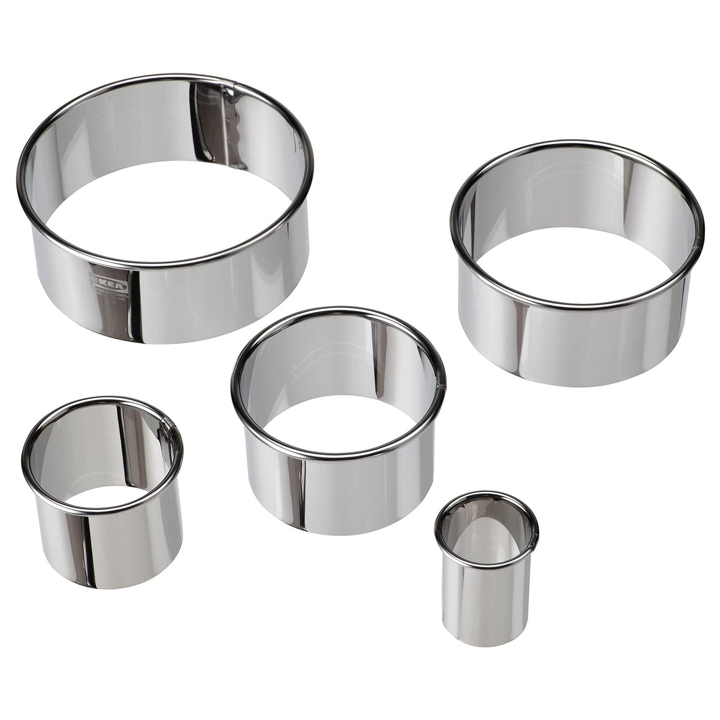 Ikea L TTBAKAD - Set di 5 formine per biscotti, colore: argento