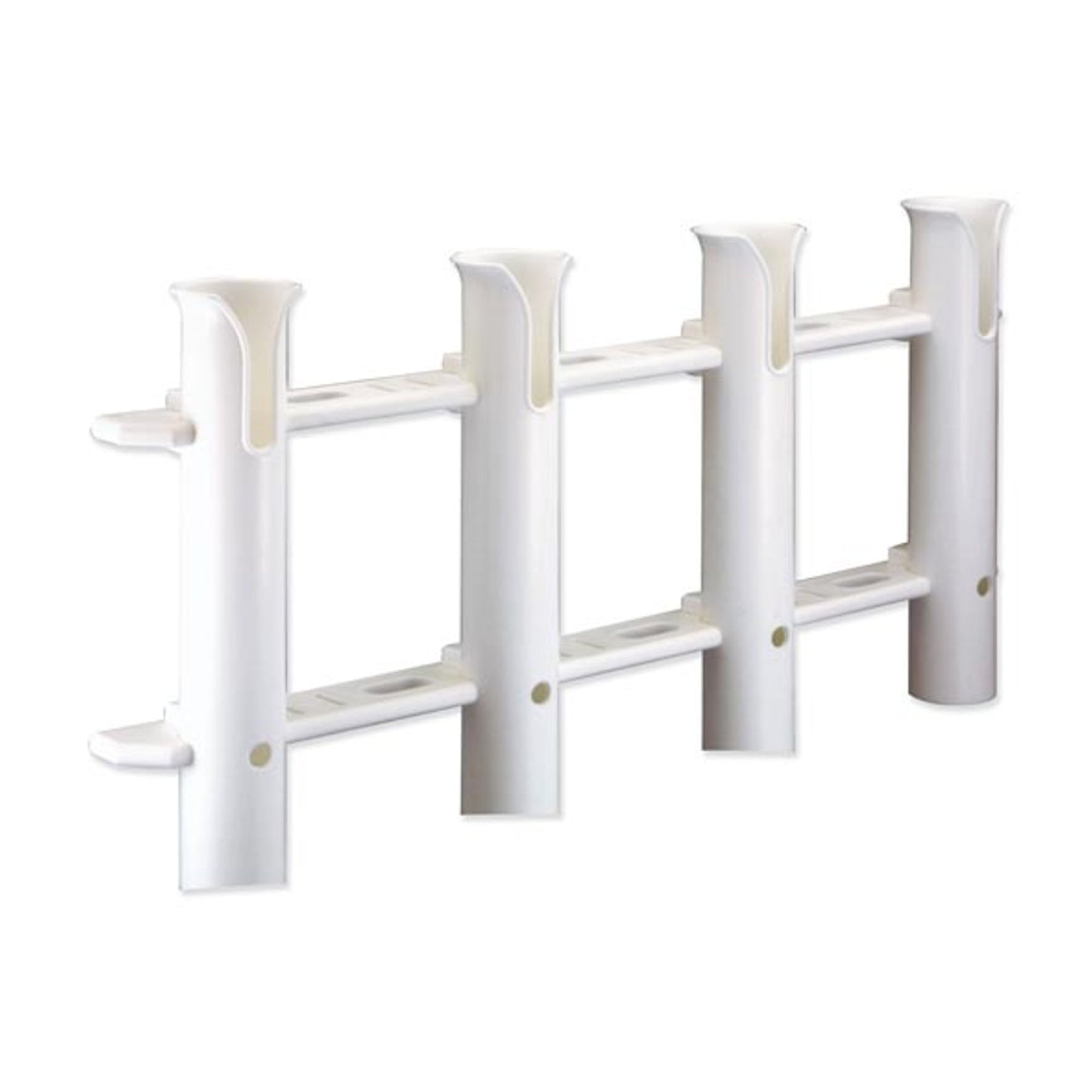 TREM Portacanne Plastica 4 Posti, Ripiani per Canne da Pesca, Bianco, 31 cm x 61.5 cm