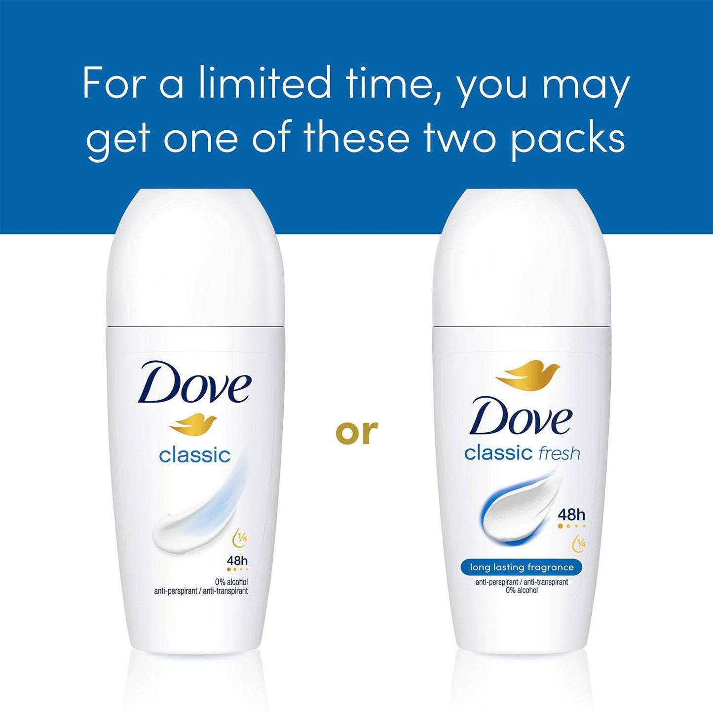 Dove Classic Deo Roller - 6 x 50 ml