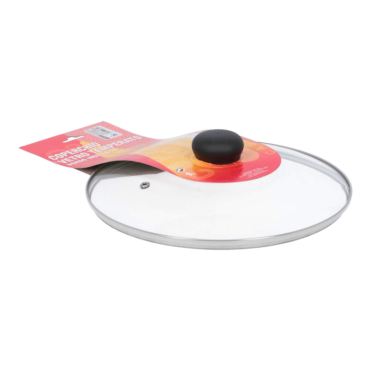 Coperchio in vetro temperato con pomolo per pentole casseruole con diam 26 Cm