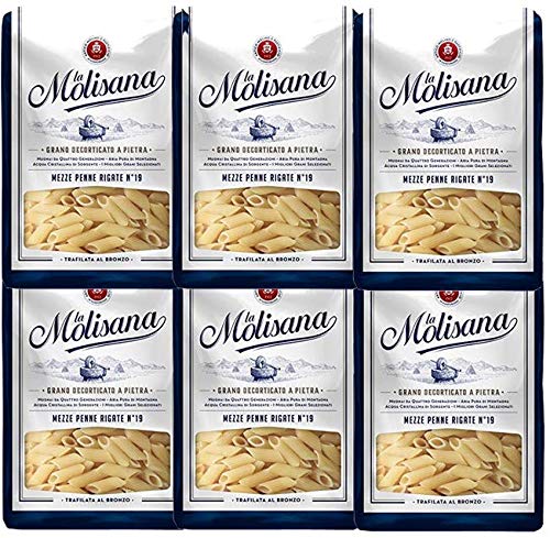 6 CONFEZIONI DI PASTA MEZZE PENNE RIGATE 500 GR (3 KG) MADE IN ITALY LA MOLISANA