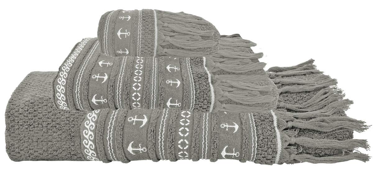 MARINE BUSINESS, SA Set 3 Asciugamani da Bagno Colore Blu Ancora