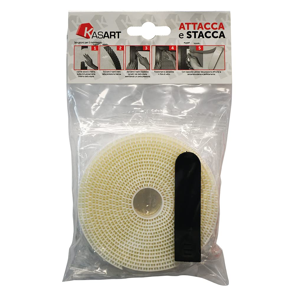 NASTRO ATTACCA STACCA PER ZANZARIERE mm 10 x 6.6 mt - col. bianco
