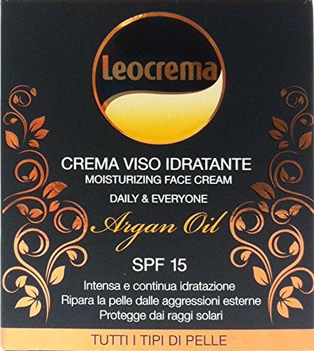 LEOCREMA Viso Crema Idratante 100% Bio C/Olio Di Argan 50 Ml