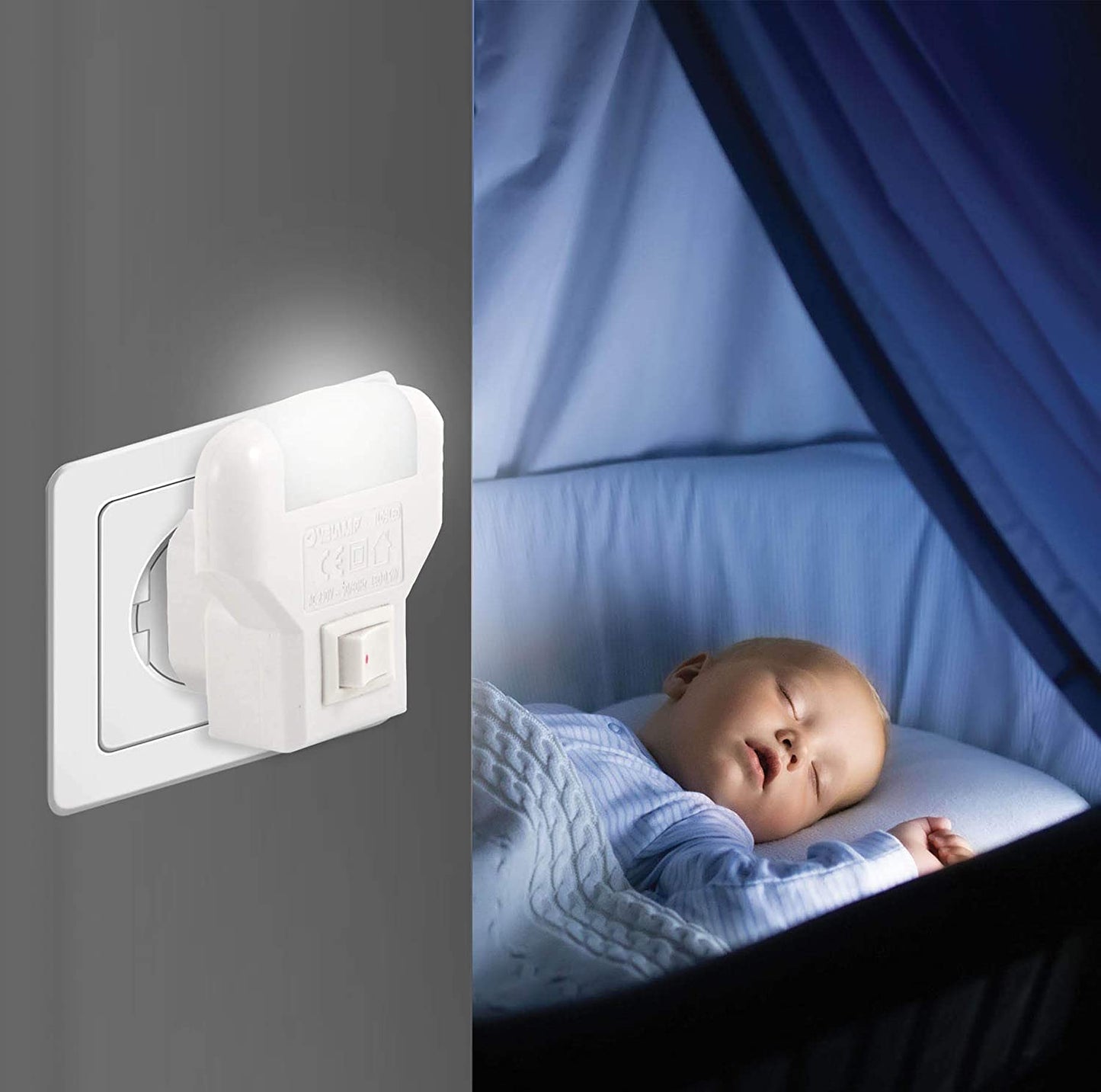 Velamp Punto luce LED (colore:bianco) con interruttore TWILIGHT IL09