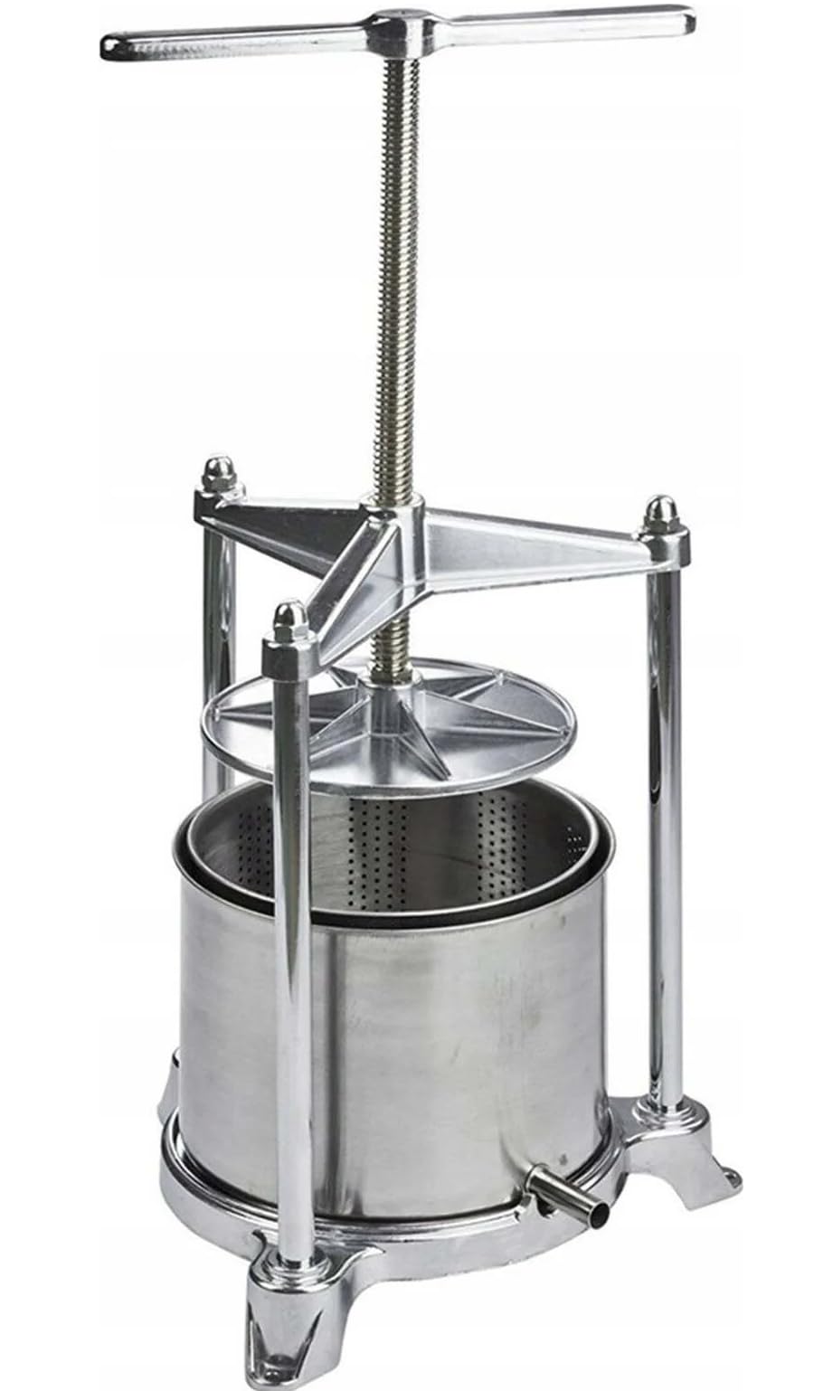 Pavi Torchietto Premitutto In Alluminio Pressofuso Brillantato Per Alimenti Con Raccoglitore In Acciaio Inox.