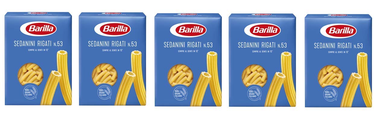 Barilla 5 x Sedanini Rigati Pasta No.53 500g Italian Pasta