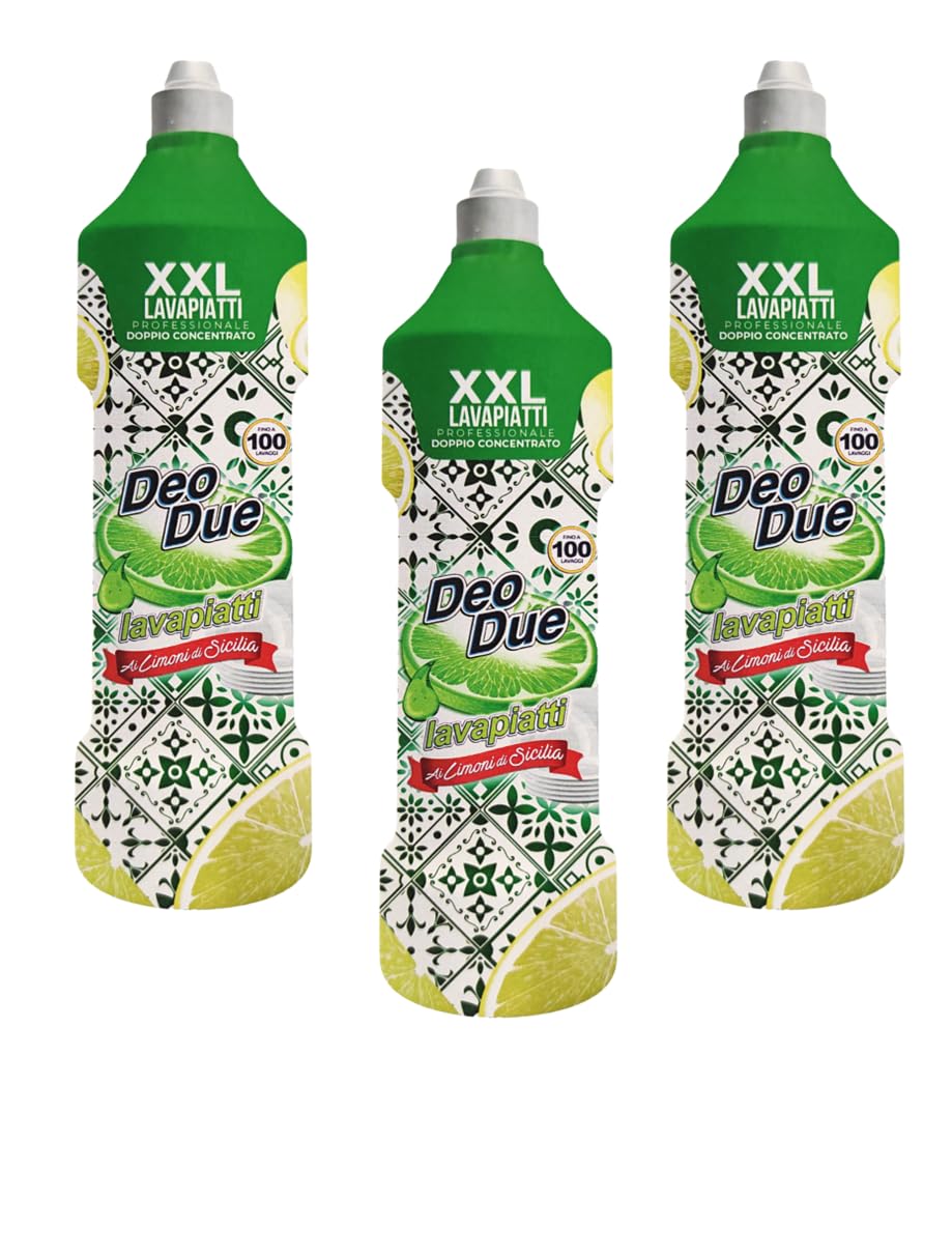 DEO DUE CHIMICLEAN XXL LAVAPIATTI PROFESSIONALE DOPPIO CONCENTRATO 1 L CONFEZIONE DA 3 PEZZI