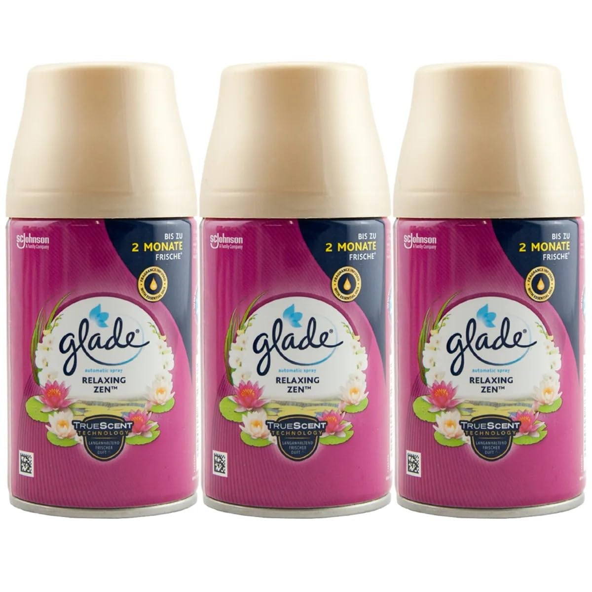 Glade - 3 ricariche per deodorante automatico spray rilassante Zen, 269 ml