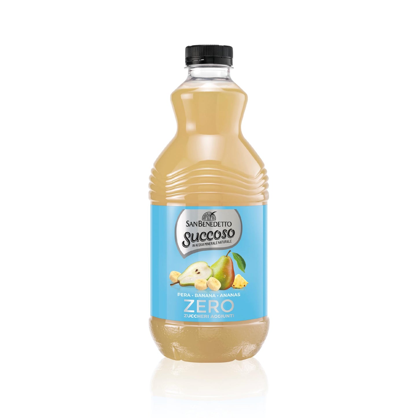 San Benedetto, Succoso Zero alla Pera, Banana e Ananas, 900 ml Bevanda Leggera e Dissetante in Acqua Minerale Naturale, Senza Zuccheri, Conservanti Coloranti e Glutine