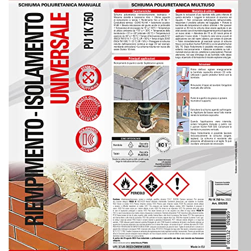 Fischer Schiuma Poliuretanica PU 1K 750 M, Universale, Multiuso