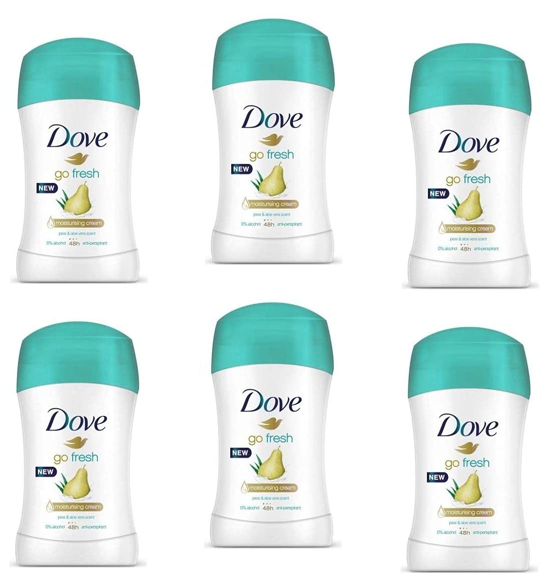 6 X Dove Go Fresh 30 ml deodorante deodorante stick lampadina e aloe 48 ore antitraspirante