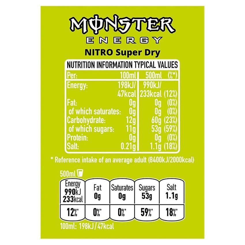 MONSTER NITRO Bevande energetiche pack 12 uds 500ml - Totale 6 litri