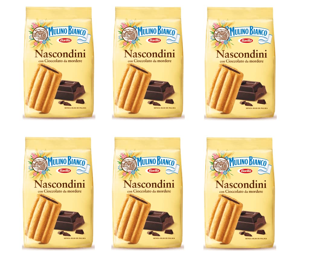 6 X Mulino Bianco Biscotti Nascondini con cioccolato 330 g biscotti