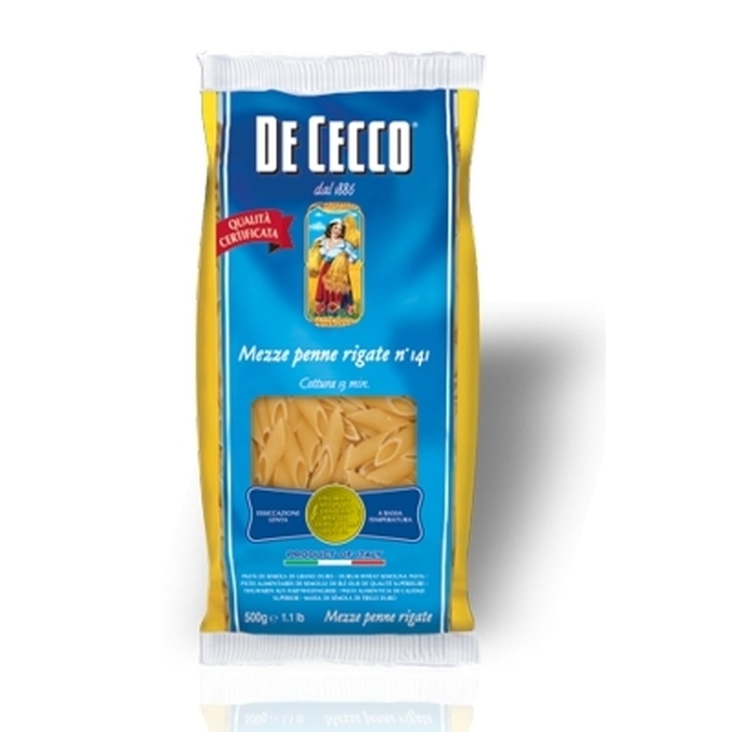 Pasta Mezze Penne Rigate n° 141 5 x 500 gr. - De Cecco