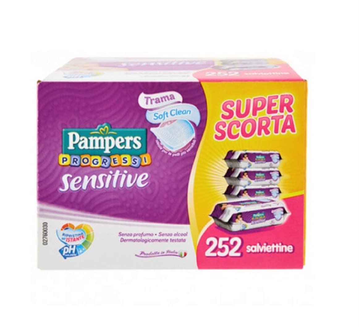 Salviette Pampers Progressi Sensitive Super Scorta - 252 Piezas