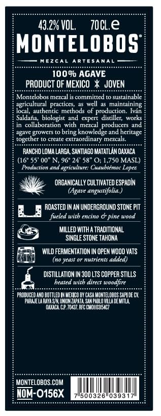 Montelobos - Espadin Joven, 70 cl, Mezcal Artigianale Messicano, 43,2% Vol