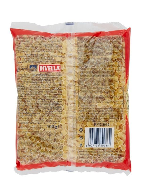 DIVELLA PASTA DI SEMOLA DI GRANO DURO FIOCCHETTI 88 GR 500 X 24