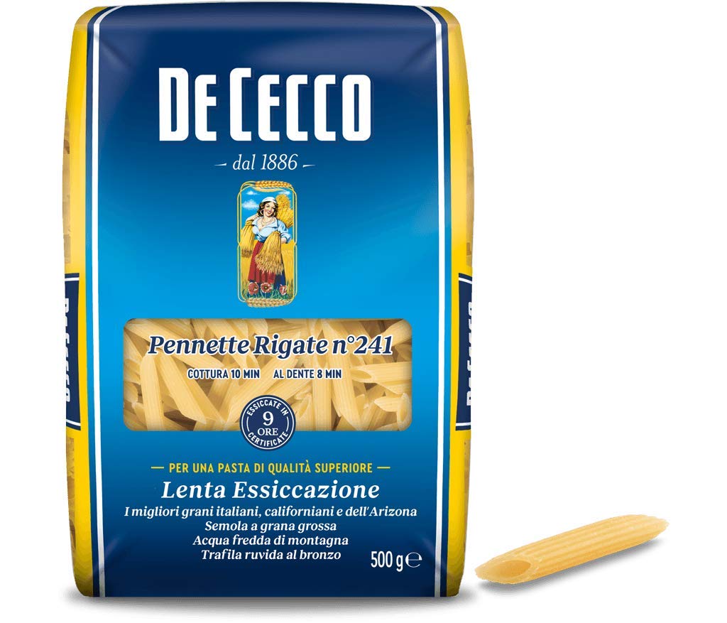 5X De Cecco 100% Pasta Italiana Pennette Rigate n° 241 Pasta Corta 500g