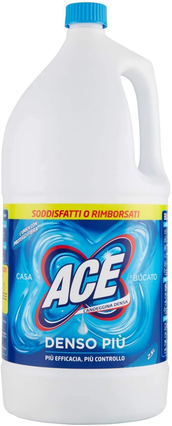 Ace Candeggina Denso Più Classica - 6 candeggine per la casa e la biancheria, 2,5 l