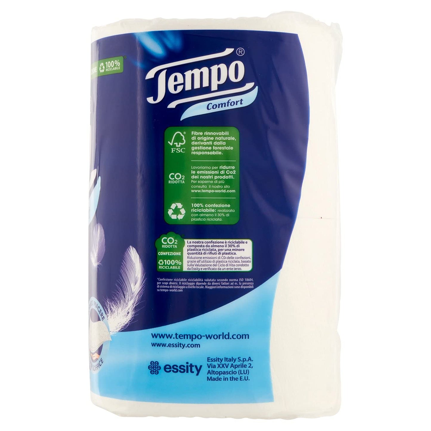 Tempo Carta Igienica Comfort, Morbida e Resistente, 20 Maxi Rotoli