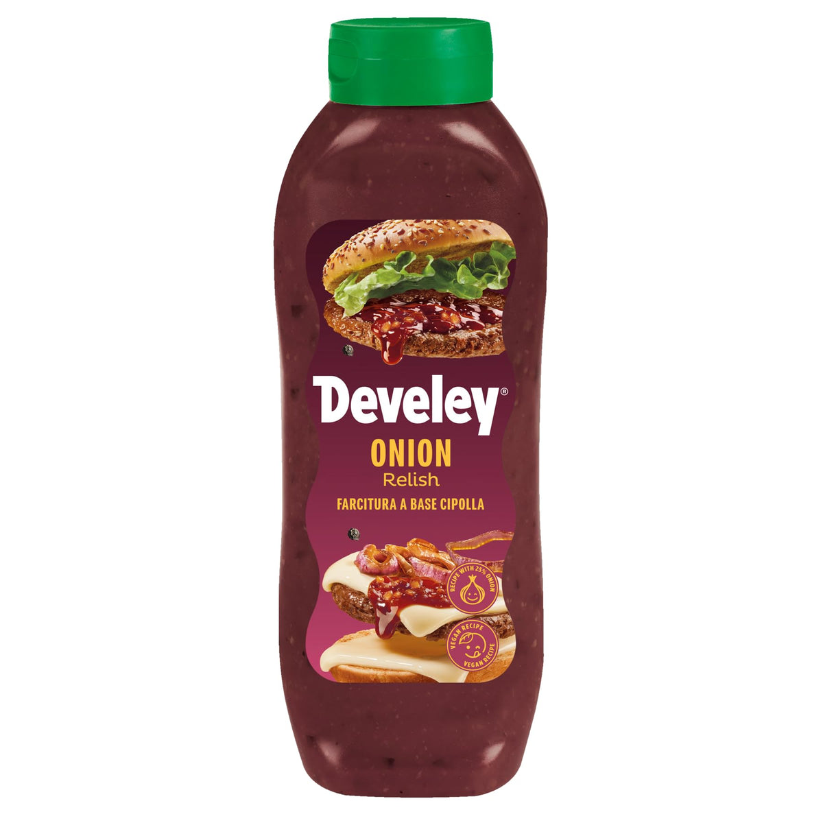 Salsa Relish Develey Onion Relish Farcitura a Base Cipolla Bottiglia Squeeze 875 ml