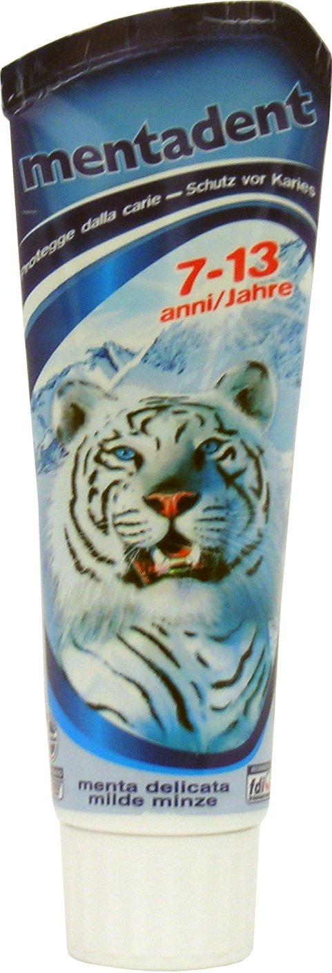 MENTADENT Dentifricio 7-13 Anni 75 ML, Pasta, Non aromatizzato, 12 x 75 millilitro